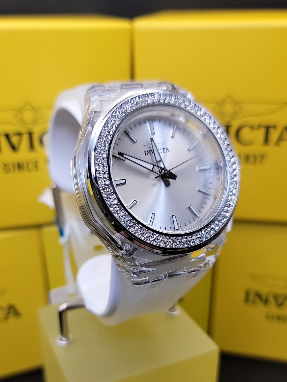 Invicta Celestial Light Up Ladys Watch 70306 Silver Rhinestone 45mm Unisex VIDEO - Picture 7 of 15